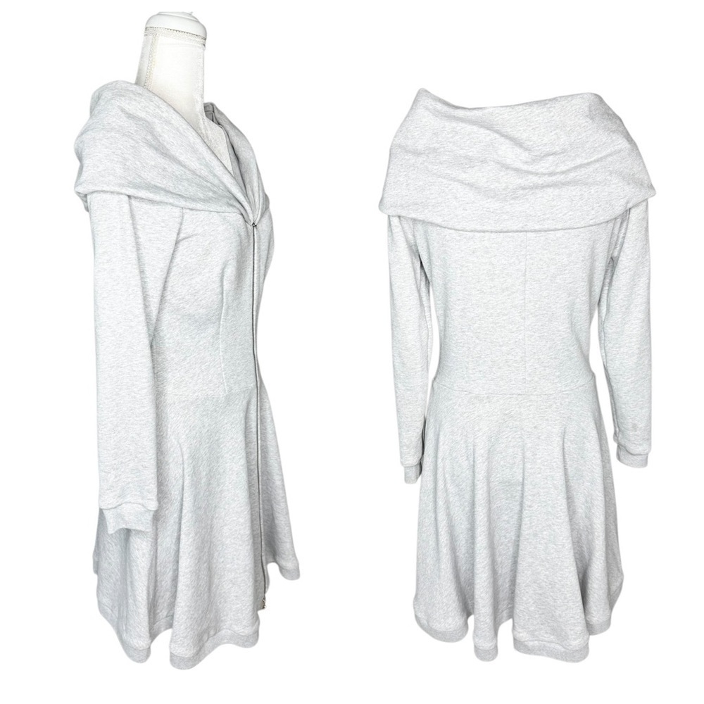MOSCHINO COUTURE gray zip up flare mini sweatshirt dress US10/FR40 - Picture 6 of 14